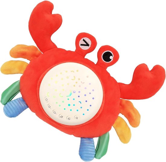 Baby Geluidsmachine - Witte Ruis Knuffel - Baby Slaap Hulp - Met Projectie Nachtlampje - 0-12 Maanden - Meerkleurig