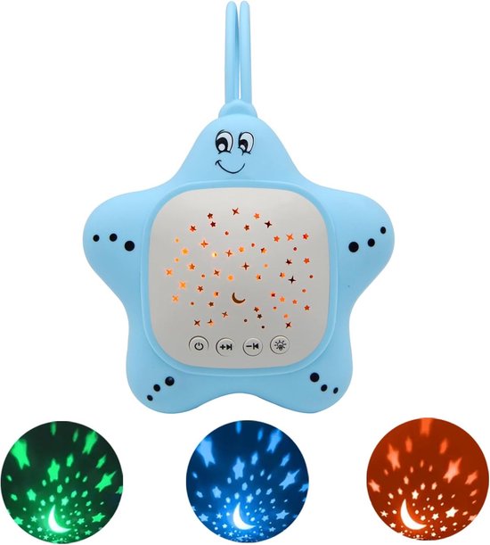 Baby Geluidsmachine - Witte Ruis Machine - Slaap Hulp - Sterrenprojector - 11.4 cm - Wit