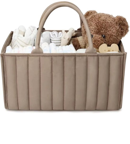 Baby Luiermand - Commodemandje Waterbestendig - Luiertas - Opbergmand - Luier Organizer - Bruin - Kraamcadeau