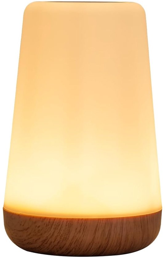 Baby Nachtlampje - Dimbaar Touch Lamp - Oplaadbaar Draagbaar Nachlicht - 13 RGB Kleuren 5 Helderheden - Voor Slaapkamer Kinderkamer Badkamer - Wit - 1 Stuk van Aulaya
