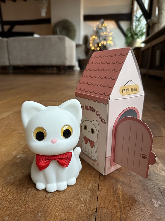 Baby Nachtlampje Kitten – Zacht Siliconen Nachtlampje Kind – RGB Kleuren & Dimbaar – Veilig voor Baby & Peuter – Tikbediening – Draadloos LED Lampje – Slaaphulp – Kerst Cadeau & Kraamcadeau van Merkloos