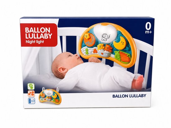 Baby Nachtlampje met Muziek - Ballon Lullaby Projector - Slaaphulp voor Baby - 0+ Maanden van Merkloos
