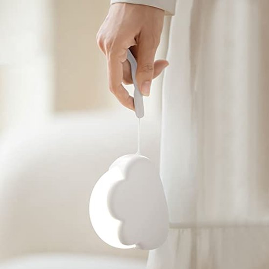 Baby-nachtlampje & Voedingslamp – Wolkvormige LED-nachtlamp voor kinderen – Dimbaar, op batterijen werkend bedlampje – Kraamtijd, babybenodigdheden, kraamcadeau voor meisjes van Merkloos