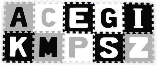 Baby Ono Letters Grijs 10 Stuks Schuimrubberen Puzzelmat 278/02 van Baby Ono