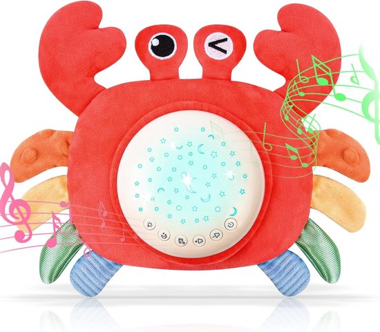 Baby Slaaphulp - Knuffel Sterrenprojector - Rustig Slapen - Met Muziek Geluiden - 18 x 13.5 x 6.2 cm - Wit