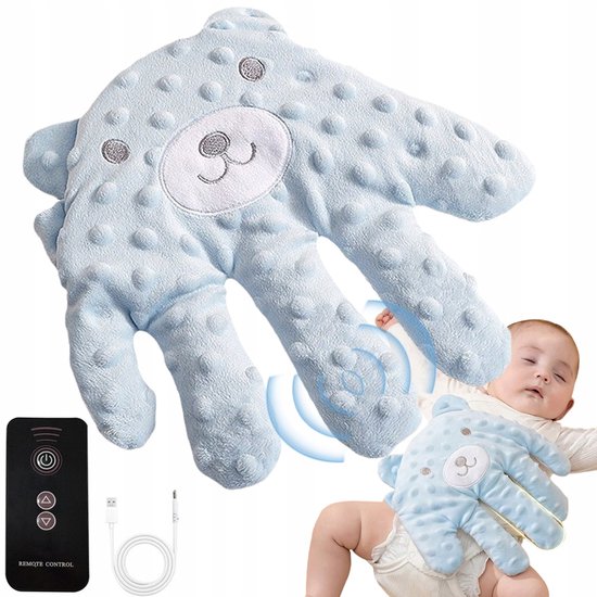 Baby Slaapknuffel - Kalmerende Knuffel met Klopfunctie - Slaapspeeltje - Pluche Speelgoed - 24x26cm - Simuleert Zacht Kloppen - Rustgevende Babyslaap Hulp - Voor Wieg & Kinderwagen