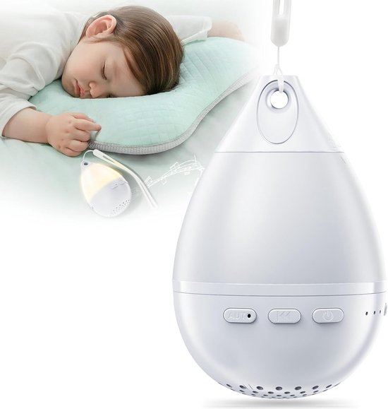 Baby Sleep White Noise Machine, draagbare babynachtlamp met witte ruis - 26 rustgevende geluiden, timer, Bluetooth, USB-opladen en koord, geschikt voor baby's en volwassenen van PawPaw.