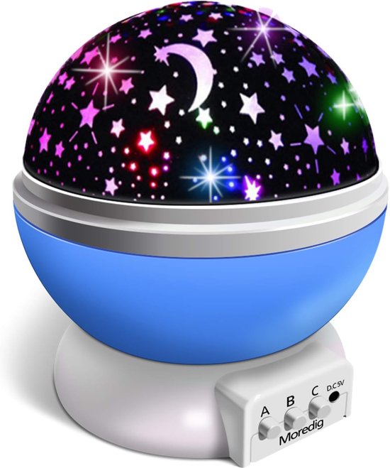 Baby Ster Projector Nachtlampje Kinderen, Roterende Baby Nachtlamp Projector voor Kinderen met 8 verlichtingsmodi, Nachtlampje voor Kinderen voor de Slaapkamer van Merkloos