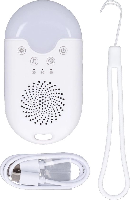 Baby White Noise Generator - Met gekleurde lichtjes, diverse muzieknummers en een oplaadbare slaapgenerator, geschikt voor gebruik 's nachts. van Merkloos