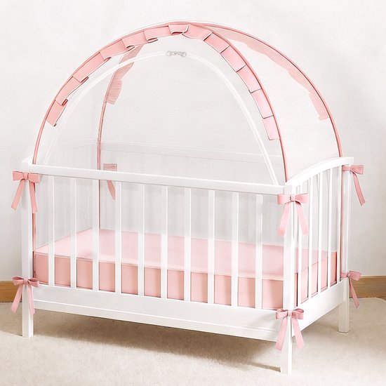 Babybed Klamboe met Popup-Functie - Automatisch Slot Rits, Grote Opening, Draagbaar Muskietennet voor Ledikant - Veilig & Ademend