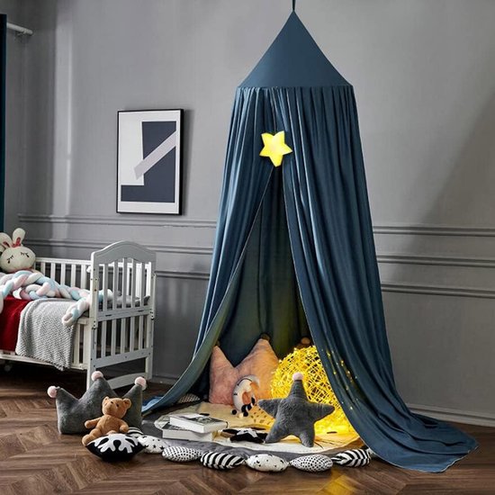 Babybed Luifel - Kinder Klamboe - Bescherming Muggen - Natuurlijke Bescherming - Diameter 65cm - Blauw
