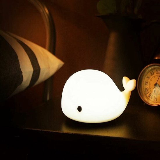 Babynachtlampje met 7 kleurveranderende ledlampjes, USB-oplaadbaar nachtlampje, tikbediening, walvisontwerp, leuk cadeau voor baby's, meisjes, jongens, peuters, tieners en kinderen van Merkloos