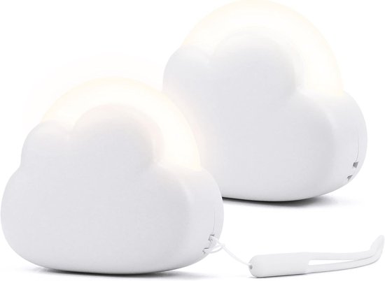 Babynachtlampje, wolk, 2 stuks, led-nachtlamp, draagbare borstvoedingslamp, kinderzaklamp met warm en wit licht, verstelbaar, USB-oplaadbaar, decoraties voor meisjesslaapkamer