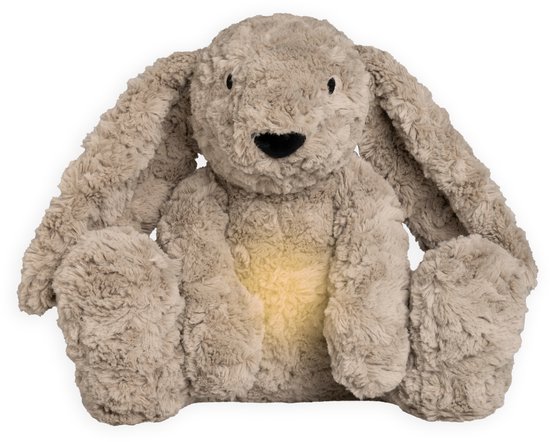 Baby's Only Bibi het knuffelkonijn met slaaptrainer - Baby knuffel met white noise en slimme huilsensor - Nachtlicht - Taupe van Merkloos