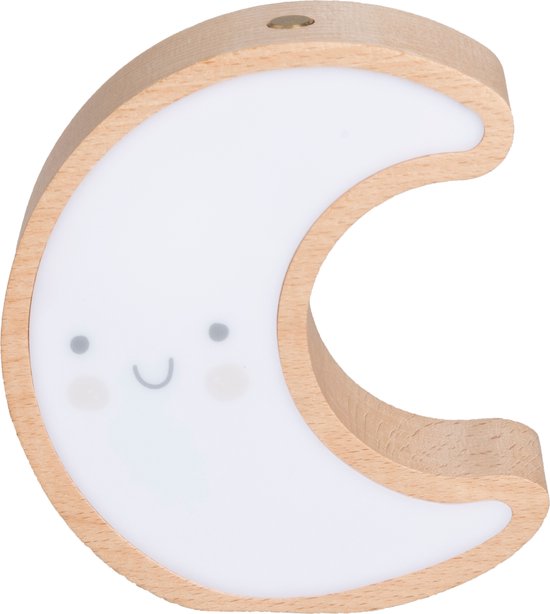 Baby's Only Nachtlampje Maan Wonder - Nachtlampje Babykamer - Lampje met USB-aansluiting - Gemaakt van hout met het FSC keurmerk - Met slaapmuziek van Baby's Only