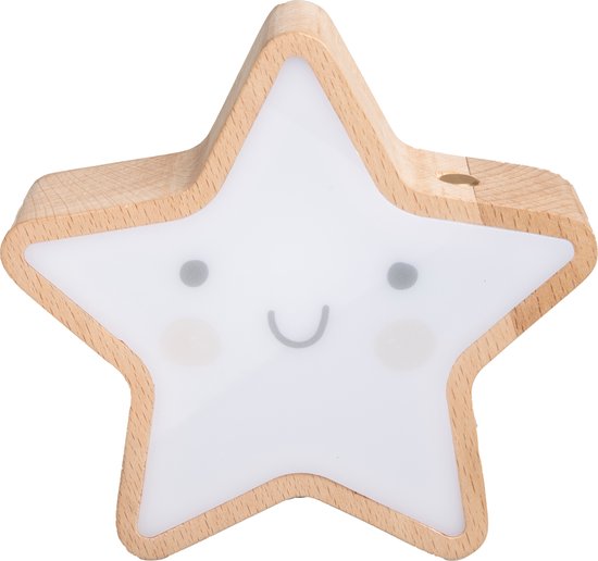 Baby's Only Nachtlampje Ster Wonder - Nachtlampje Babykamer - Lampje met USB-aansluiting - Gemaakt van hout met het FSC keurmerk - Met slaapmuziek van Baby's Only