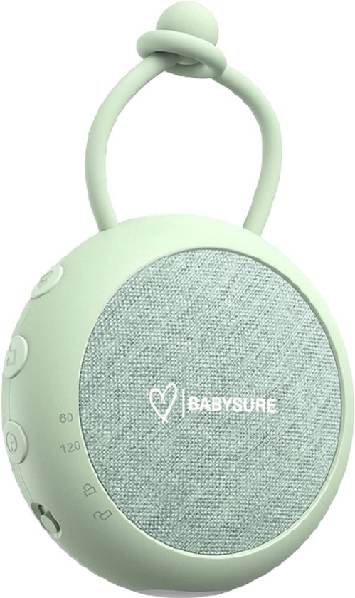 BabySure White Noise Machine - Rustgevend babyslaapliedje, zacht nachtlampje & 15 kalmerende geluiden - USB oplaadbaar - Bevordert diepe en rustige slaap voor baby’s van BabySure