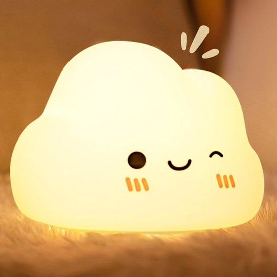 Babywolk nachtlampje, oplaadbaar kindernachtlampje, 7 kleuren, 3 helderheidsniveaus, nachtlampje Geschikt voor zwangere baby's, decoratief lampje Geschikt voor de kinderkamer