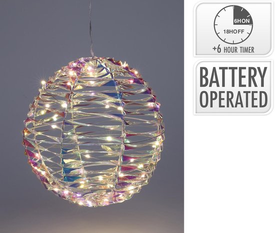 Bal 25cm 40 LED Iriserend op batterij. van Merkloos