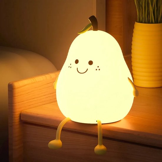 BALORS® Kinder nachtlampje | Timer | veilig voor kinderen | USB oplaadbaar | LED | Peer | RGB kleuren| Dimbaar | Babykamer Verlichting | Oplaadbaar Nachtlampje | Nachtlampje Baby van BALORS®
