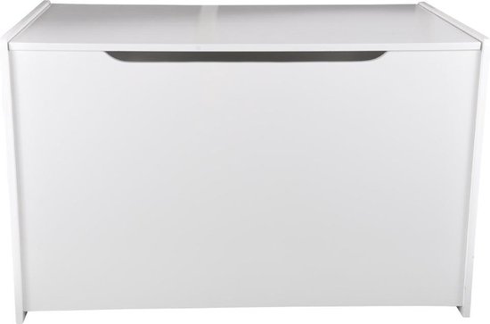 Bandits & Angels Houten Speelgoedkist Opbergkist XL Wit - Veilige Sluiting met Gasveer - Afmeting 80x50x50 cm - Witte Speelgoedkist voor Kinderkamer