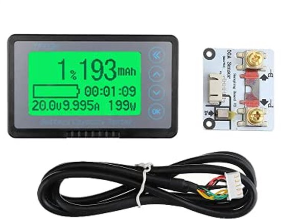 Batterijmonitor met Programmeerbaar Hoog- en Laagspanningsalarm 10V-120V van Merkloos