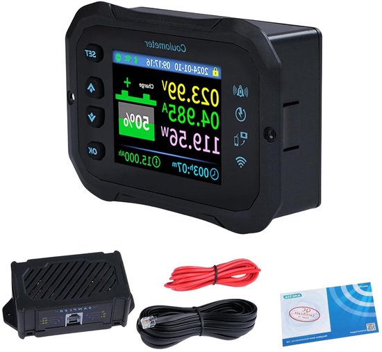 Batterijmonitor - Voltmeter App - Batterij Bewaken - WiFi Afstandsbediening - 10-100V 100A - Zwart van Merkloos
