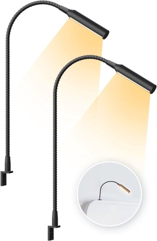 Bedlampjes Hoofdbord - Leeslampjes - Bedlamp Slaapkamer Volwassenen - Zwart van Merkloos