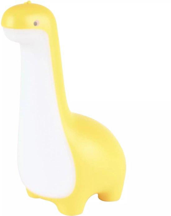 Benson Nachtlamp dinosaurus dimbaar oplaadbaar geel - 12,5x 7,8x 18 cm - 3 W - ABS + PS +