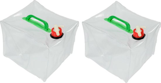 Benson Waterzak - 2x - opvouwbaar - 10 L - Kunststof - met kraantje - Jerrycan van Benson