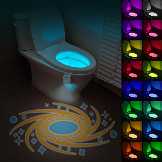 Bewegingssensor Toiletlamp met 16 Kleuren en Oplaadbare LED voor Nachtgebruik van Merkloos