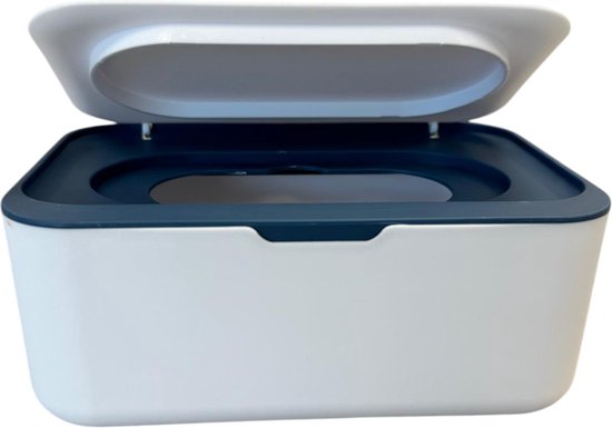 Billendoekjes Houder - Wit/Blauw - Billendoekjesdoos - Tissuedoos - Tissuebox - Billendoekjesbox