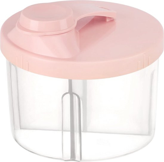 BimbelBoo – Melkpoeder Doseerdoosjes – Melkpoeder Toren – BPA Vrij – 4 Compartimenten – Roze – Kraamcadeau - Bewaarbakjes Babyvoeding – Dispenser – Poedertoren – Melkpoeder Bewaardoos – Babyvoeding Bewaarbox – Reisbox van BimbelBoo