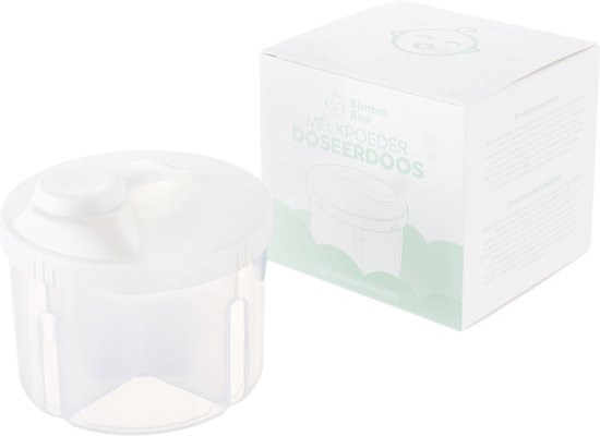 BimbelBoo – Melkpoeder Doseerdoosjes – Melkpoeder Toren – BPA Vrij – 4 Compartimenten – Wit – Kraamcadeau - Bewaarbakjes Babyvoeding – Dispenser – Poedertoren – Melkpoeder Bewaardoos – Babyvoeding Bewaarbox – Reisbox van BimbelBoo