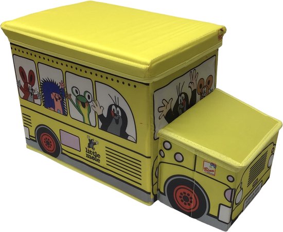 Bino The Little Mol Opberg kist toy bus box met zitting van Simply for Kids