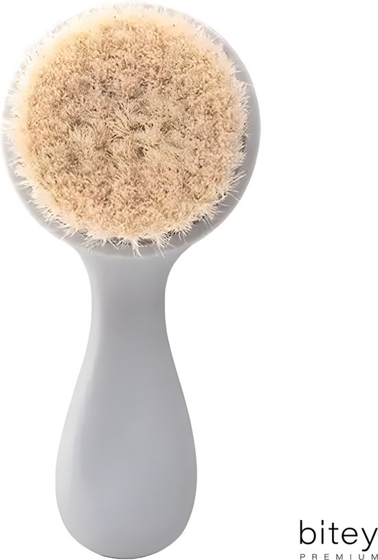 Bitey - Babyborstel- Baby - Haarborstel - Kraamcadeau - Verzorgingset - 100% Natuurlijk - Hoofdhuid/Haar en Lichaam - Massage - Zacht - Grijs van Bitey