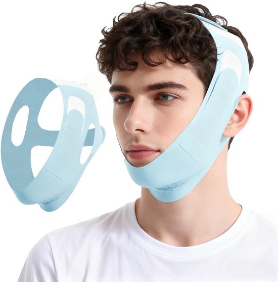 Blauwe Anti-snurk Kinband - Anti-snurkband Voor Mannen En Vrouwen - Zeer Elastische, Onzichtbare En Ademende Band Ter Correctie Van Openmondademhaling En Snurken van Merkloos