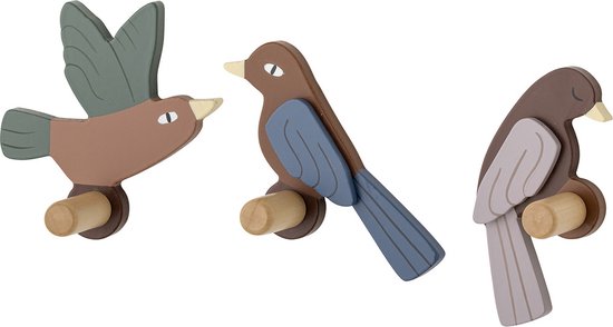 Bloomingville kinderkapstok set van 3 - vogels