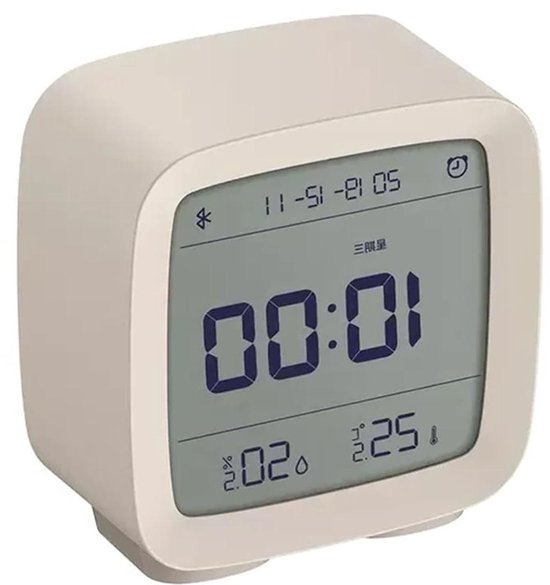 Bluetooth Wekker - Digitale Klok - Kamertemperatuur Meten - Verstelbaar Nachtlampje - 80x41x83 mm - Wit