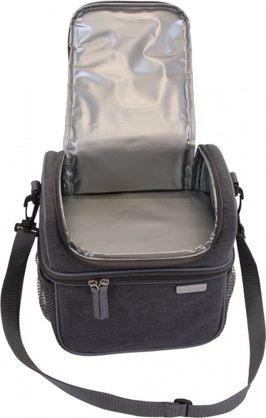 Bo Jungle - Koeltas voor moedermelk - Thermoszak voor papfles - 2 compartimenten - Thermoscase - Kolftas borstvoeding - Thermo Breastpump Organiser Donker Grijs van Bo Jungle