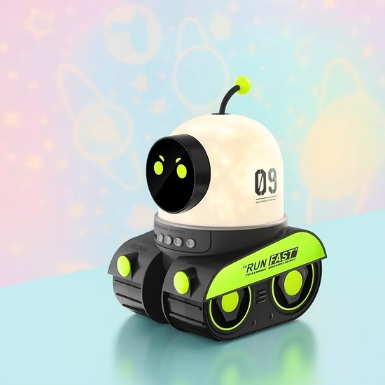 BOECK - Robot Nachtlamp Projector – Sterrenhemel & Ruimtevaart Tank Design | Kinderkamer LED Lampje & Slaaphulp | Cadeautip - Jongenslamp van BOECK