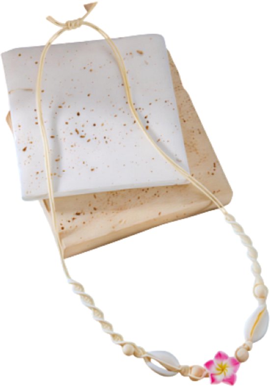 Bohemen Schelp Choker Ketting voor Vrouwen – Roze – Zomer Mode Handgeweven Touw Halsketting met Zoete Bloem Hanger – Boho Strand Sieraden Accessoire voor Dagelijks Gebruik en Vakantie van Merkloos