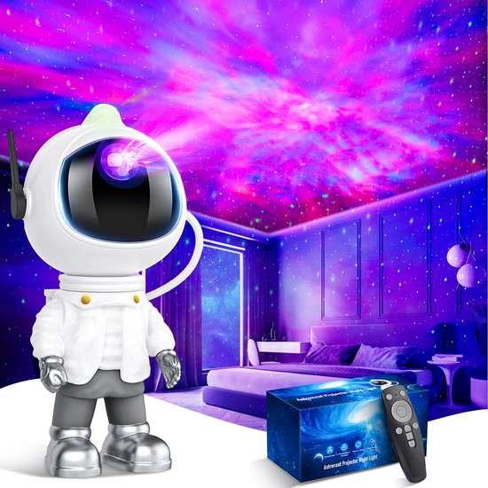 BolFlow® Astronaut Nachtlampje Kinderen - Rustgevend - RGB Kleuren - Met Afstandsbediening - USB-C Oplaadbaar van BolFlow®