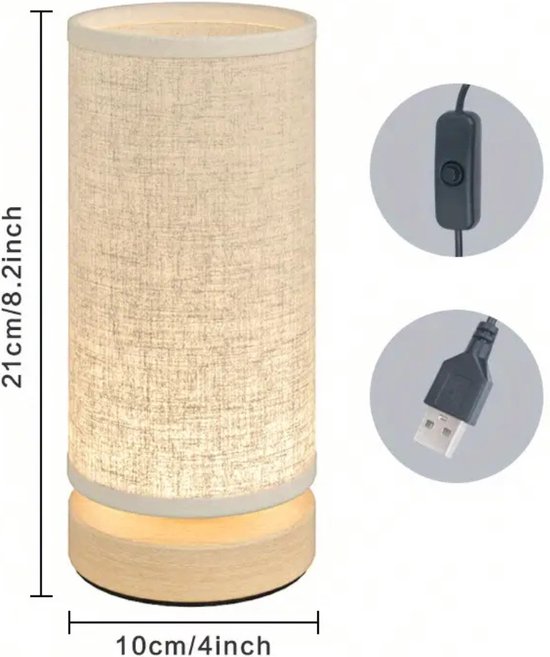 Bovista Nachtlampje - Volwassenen - Kinderen - Slaapkamer - Baby - Nachtlamp - Leeslamp - Slaapkamer - Linnen van Bovista