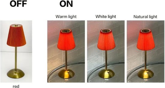 Bovista Nachtlampje - Volwassenen - Kinderen - Slaapkamer - Baby - Nachtlamp - Leeslamp - Slaapkamer - Rood van Bovista