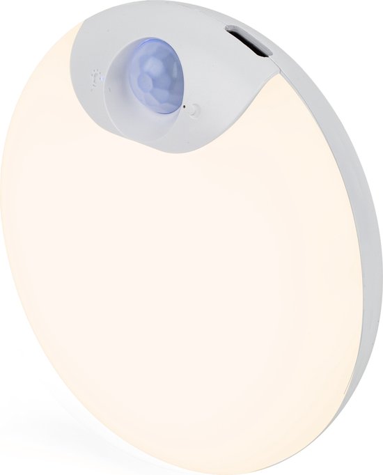 Brendz LED rond Nachtlampje Bewegingssensor, USB-C Oplaadbaar, Magnetisch, Warm Wit 3000K, Dimbaar, Kastverlichting Draadloos, Keukenverlichting, Trapverlichting van Merkloos