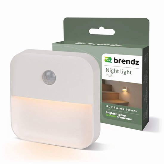 Brendz LED Trapverlichting, Nachtlampje Bewegingssensor, USB-C Oplaadbaar, Magnetisch, Warm Wit 3000K, Kastverlichting Draadloos, Inuk