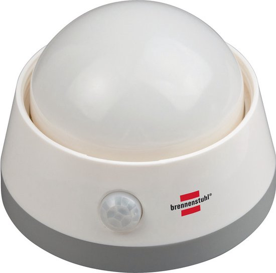 Brennenstuhl Led-nachtlampje, oriÃ«ntatielicht met infrarood-bewegingsmelder, zacht licht, incl. push-schakelaar en batterijen, wit van Merkloos