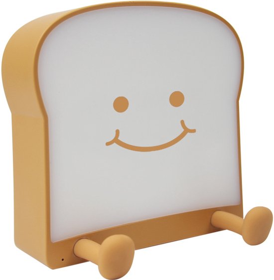 Broodrooster nachtlampje, LED nachtlampje, nachtlampje voor naast het bed, LED bureaulamp, ABS broodrooster materiaal, enkel-/dubbelzijdig licht, 11*11,5*3,8 cm van Merkloos