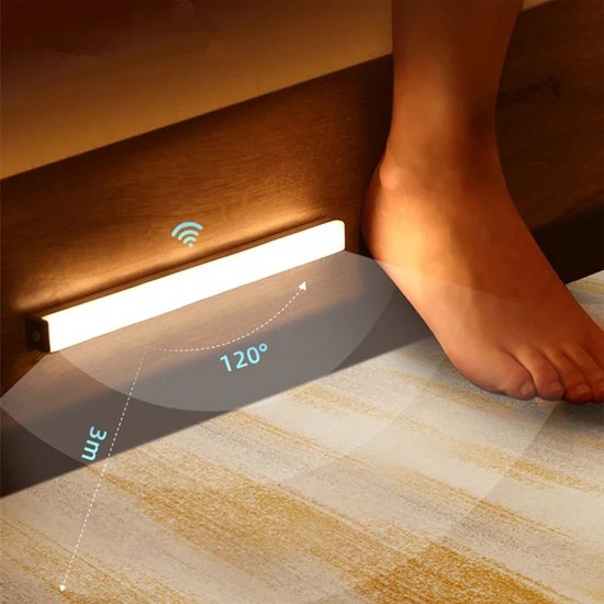 Brylight - Nachtlampje Volwassenen - Slaapkamer Bed Verlichting- Draadloos met Sensor- Voeteneinde Licht - Lamp - Oplaadbaar - Zonder Boren - Onderbouw Verlichting- Bedlampje - Keukenverlichting Onderbouw Led - Nachtlampje kinderen van Merkloos